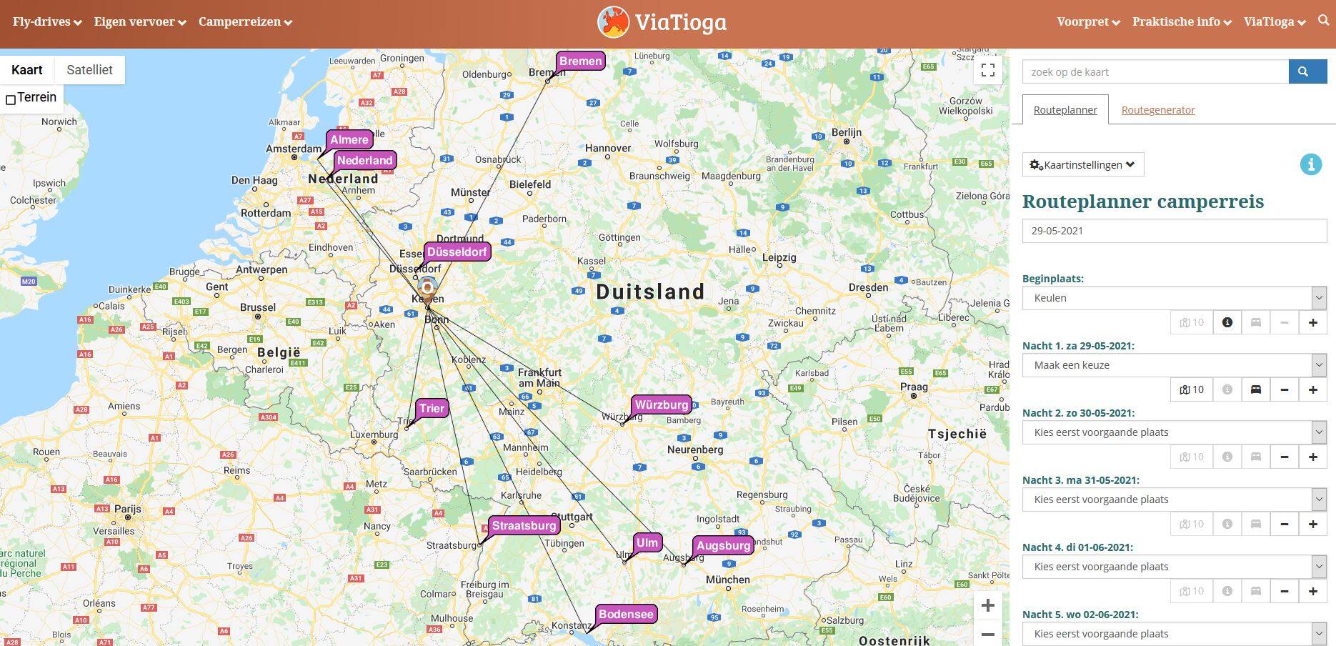 Stippel je eigen camperreis uit