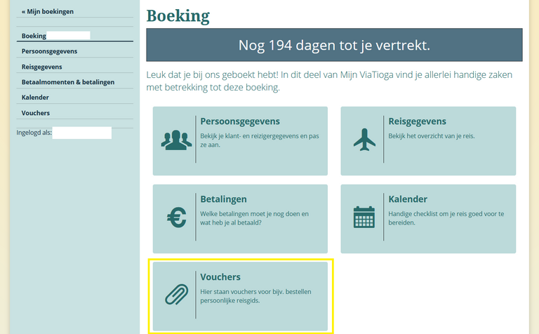 Vouchercode in Mijn ViaTioga Persoonlijke reisgids camper